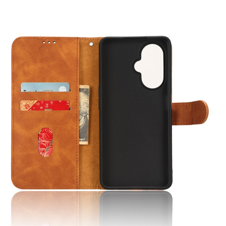 Phone Wallet Case for OnePlus Nord CE 3 Lite 5G / Nord N30 5G , PU Leather Skin-touch Protective Stand Phone Cover - Brown