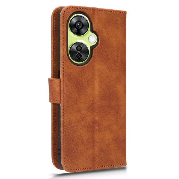Phone Wallet Case for OnePlus Nord CE 3 Lite 5G / Nord N30 5G , PU Leather Skin-touch Protective Stand Phone Cover - Brown