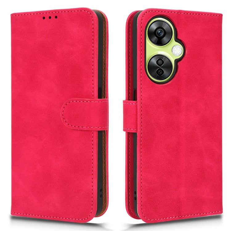 Phone Wallet Case for OnePlus Nord CE 3 Lite 5G / Nord N30 5G , PU Leather Skin-touch Protective Stand Phone Cover - Rose