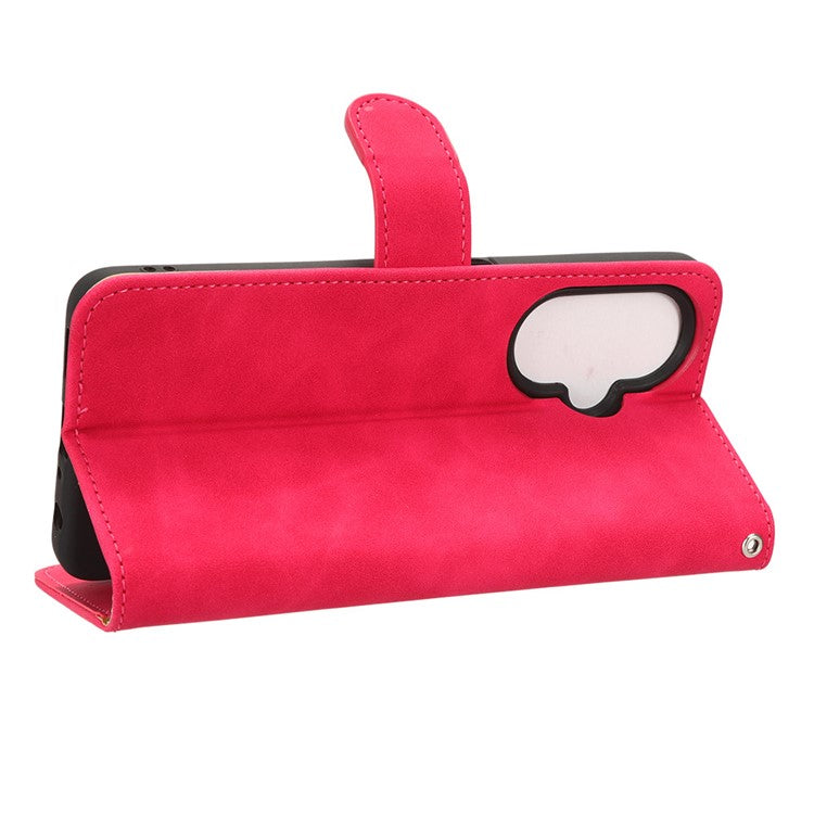 Phone Wallet Case for OnePlus Nord CE 3 Lite 5G / Nord N30 5G , PU Leather Skin-touch Protective Stand Phone Cover - Rose