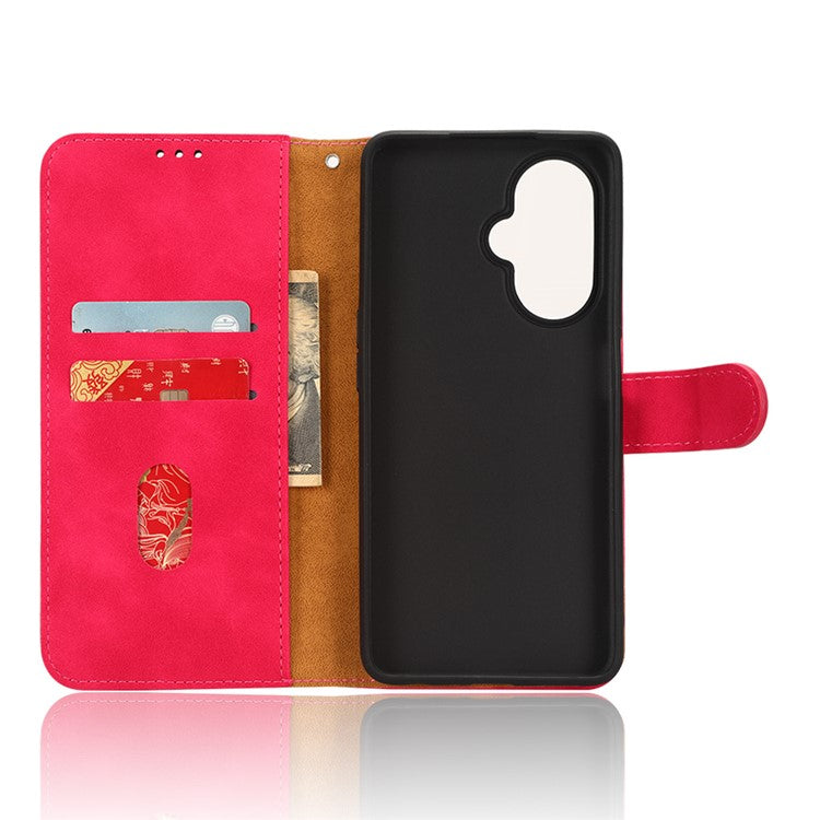 Phone Wallet Case for OnePlus Nord CE 3 Lite 5G / Nord N30 5G , PU Leather Skin-touch Protective Stand Phone Cover - Rose