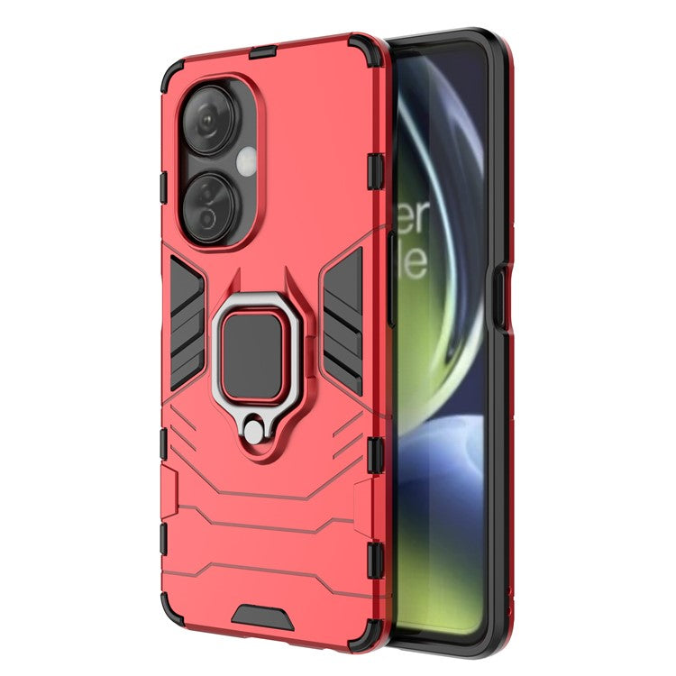 For OnePlus Nord CE 3 Lite 5G / Nord N30 5G Ring Kickstand Phone Case TPU+PC Anti-Scratch Shockproof Cover - Red