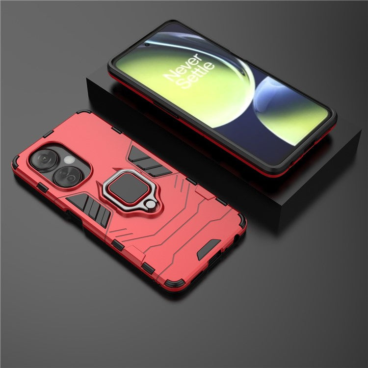 For OnePlus Nord CE 3 Lite 5G / Nord N30 5G Ring Kickstand Phone Case TPU+PC Anti-Scratch Shockproof Cover - Red