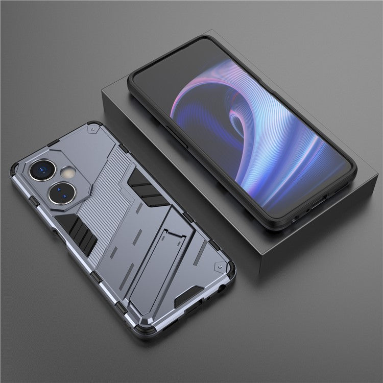For OnePlus Nord CE 3 Lite 5G / Nord N30 5G Kickstand Phone Case TPU+PC Anti-Scratch Back Cover - Dark Blue