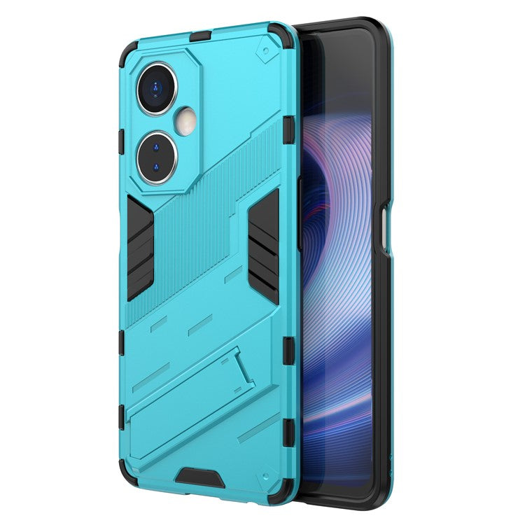 For OnePlus Nord CE 3 Lite 5G / Nord N30 5G Kickstand Phone Case TPU+PC Anti-Scratch Back Cover - Baby Blue