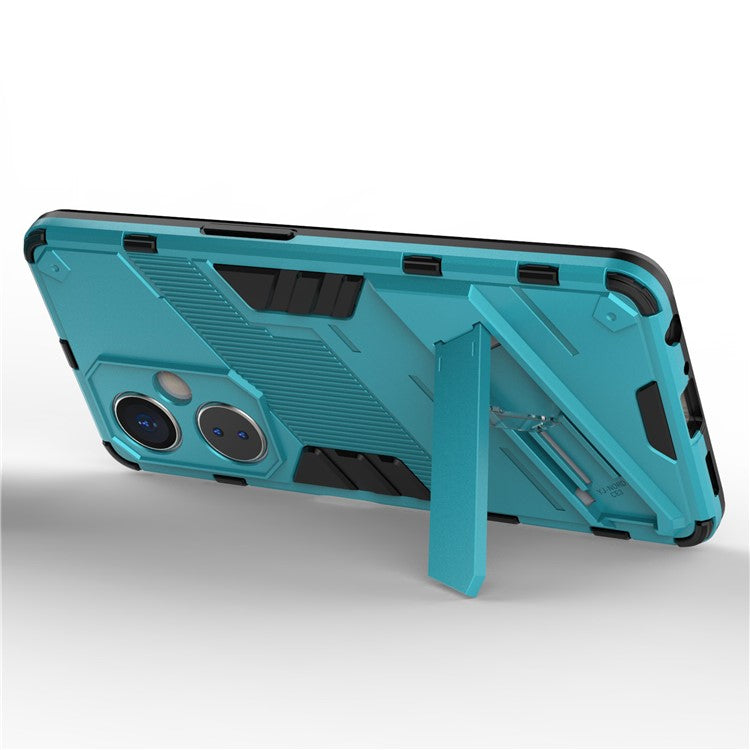 For OnePlus Nord CE 3 Lite 5G / Nord N30 5G Kickstand Phone Case TPU+PC Anti-Scratch Back Cover - Baby Blue