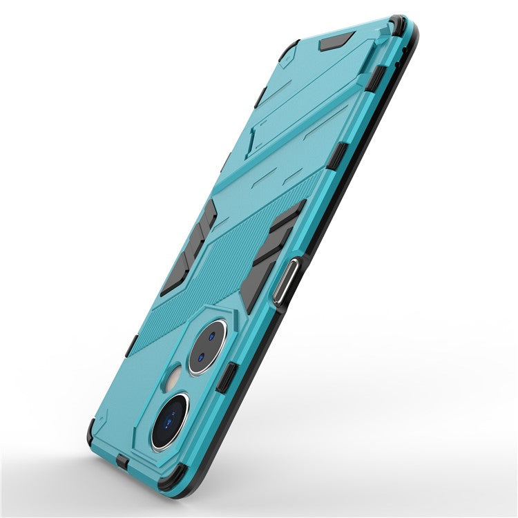 For OnePlus Nord CE 3 Lite 5G / Nord N30 5G Kickstand Phone Case TPU+PC Anti-Scratch Back Cover - Baby Blue