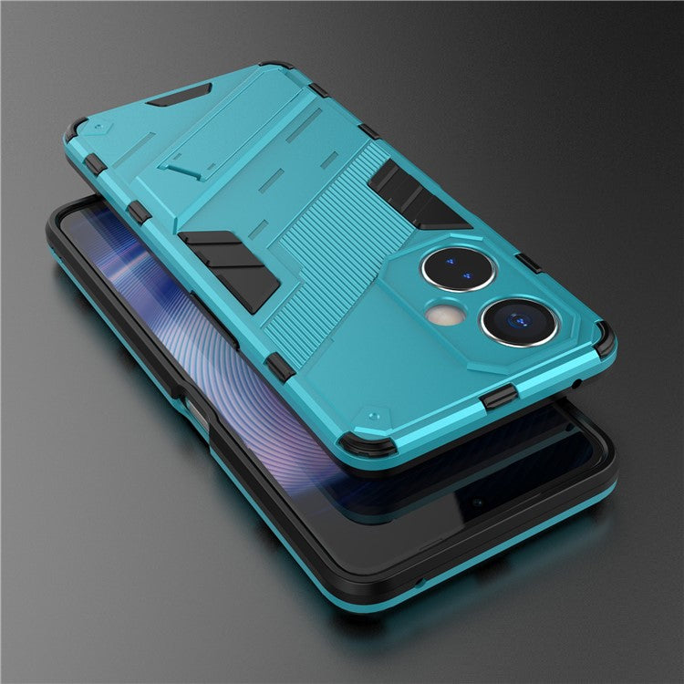 For OnePlus Nord CE 3 Lite 5G / Nord N30 5G Kickstand Phone Case TPU+PC Anti-Scratch Back Cover - Baby Blue