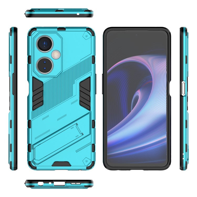 For OnePlus Nord CE 3 Lite 5G / Nord N30 5G Kickstand Phone Case TPU+PC Anti-Scratch Back Cover - Baby Blue