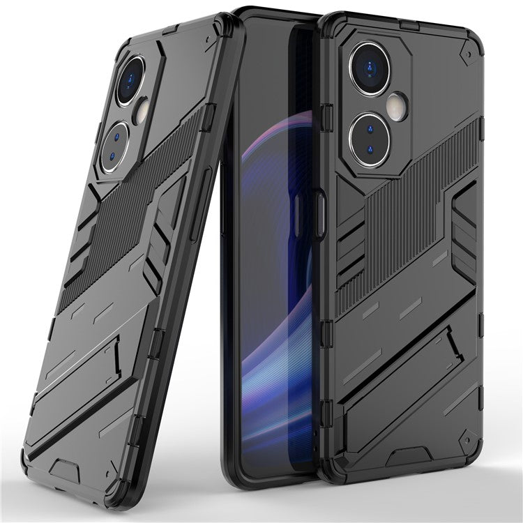 For OnePlus Nord CE 3 Lite 5G / Nord N30 5G Kickstand Phone Case TPU+PC Anti-Scratch Back Cover - Black