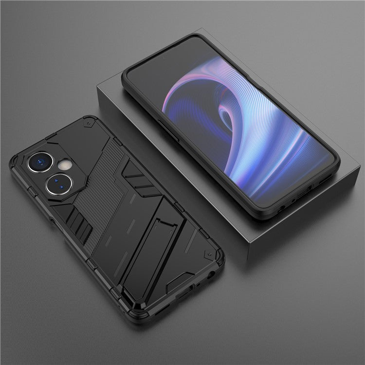 For OnePlus Nord CE 3 Lite 5G / Nord N30 5G Kickstand Phone Case TPU+PC Anti-Scratch Back Cover - Black
