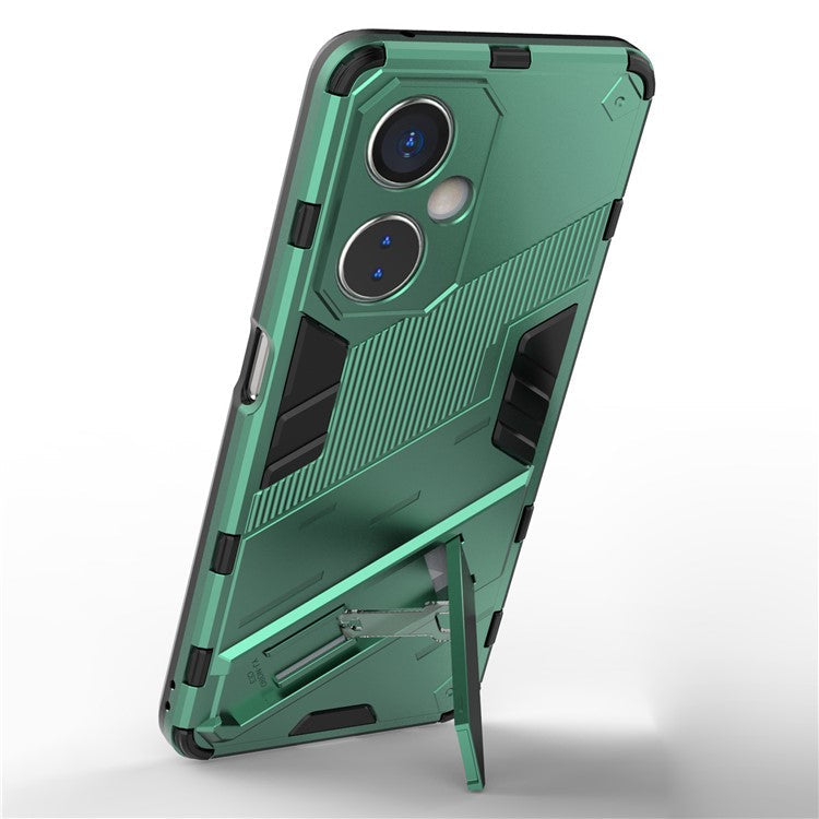 For OnePlus Nord CE 3 Lite 5G / Nord N30 5G Kickstand Phone Case TPU+PC Anti-Scratch Back Cover - Green