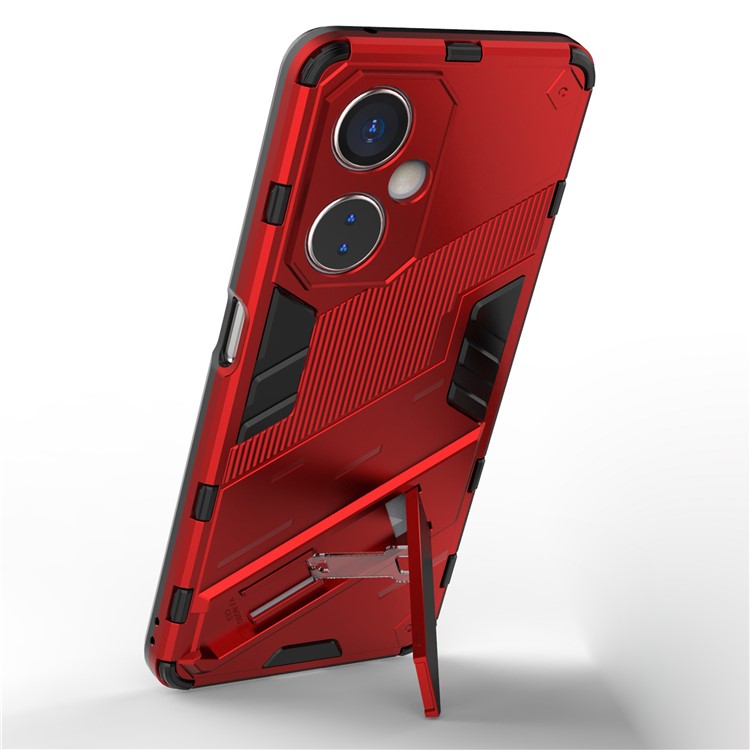 For OnePlus Nord CE 3 Lite 5G / Nord N30 5G Kickstand Phone Case TPU+PC Anti-Scratch Back Cover - Red