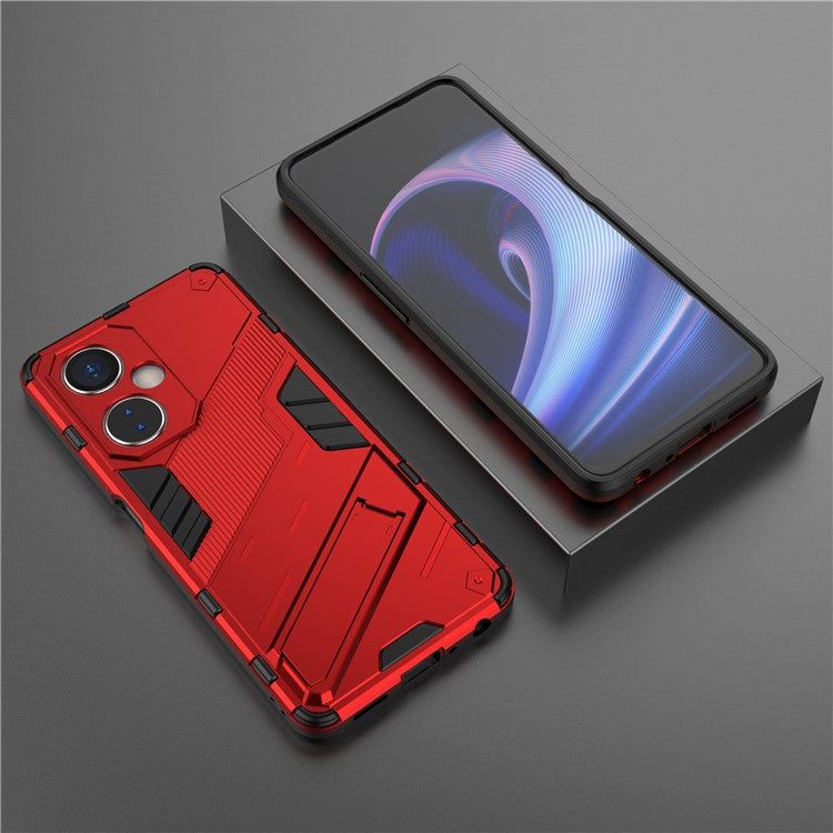 For OnePlus Nord CE 3 Lite 5G / Nord N30 5G Kickstand Phone Case TPU+PC Anti-Scratch Back Cover - Red