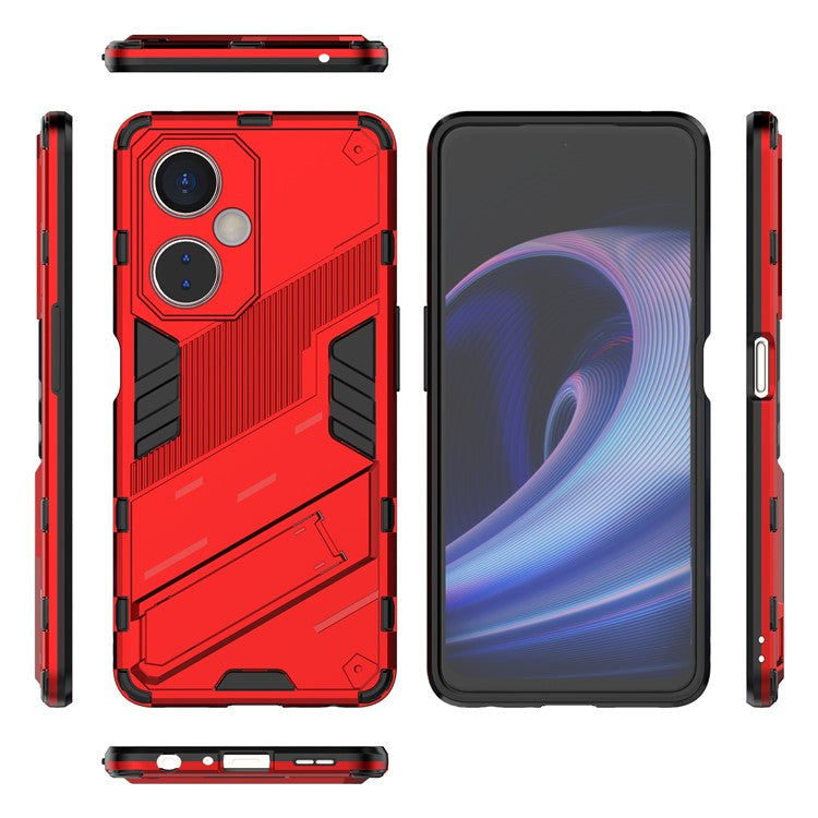 For OnePlus Nord CE 3 Lite 5G / Nord N30 5G Kickstand Phone Case TPU+PC Anti-Scratch Back Cover - Red