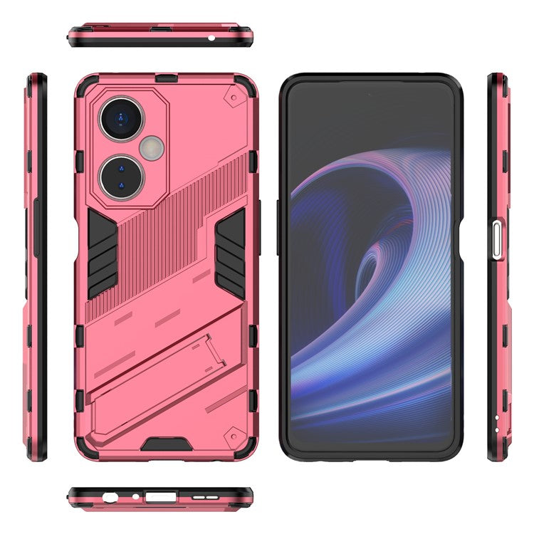 For OnePlus Nord CE 3 Lite 5G / Nord N30 5G Kickstand Phone Case TPU+PC Anti-Scratch Back Cover - Rose