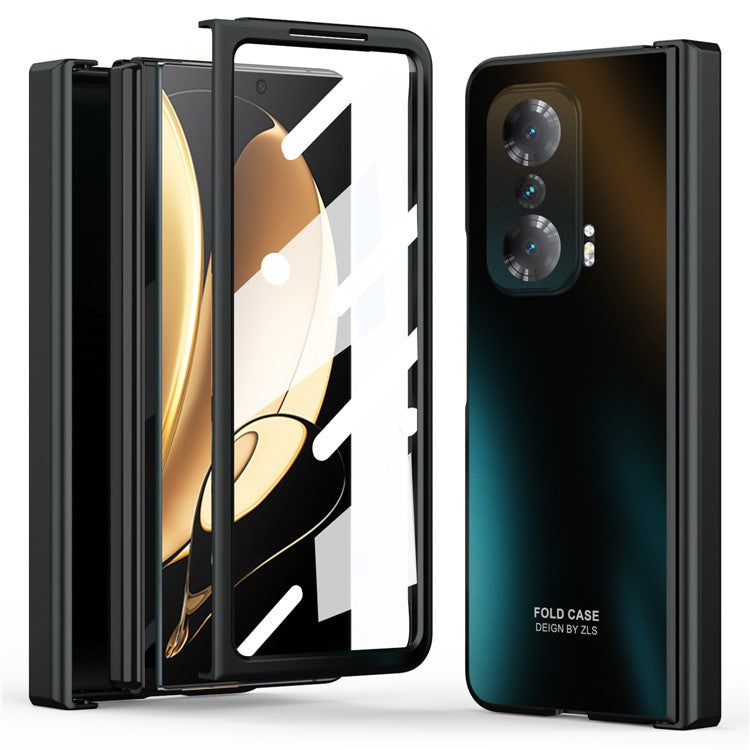 Fall-proof Phone Case for Honor Magic V Hard PC Protective Phone Shell Cover with Screen Film - Black