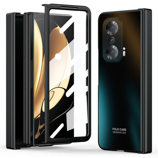 Fall-proof Phone Case for Honor Magic V Hard PC Protective Phone Shell Cover with Screen Film - Black