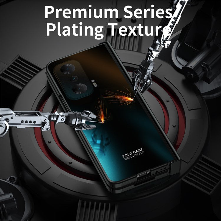 Fall-proof Phone Case for Honor Magic V Hard PC Protective Phone Shell Cover with Screen Film - Black