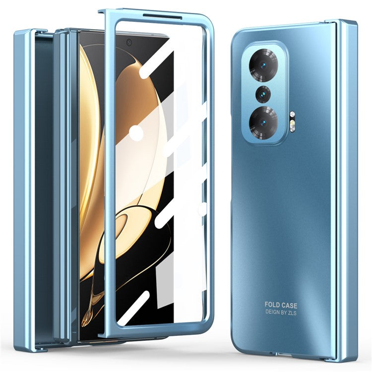 Fall-proof Phone Case for Honor Magic V Hard PC Protective Phone Shell Cover with Screen Film - Blue