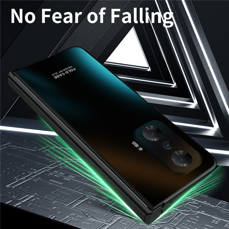 Fall-proof Phone Case for Honor Magic V Hard PC Protective Phone Shell Cover with Screen Film - Blue