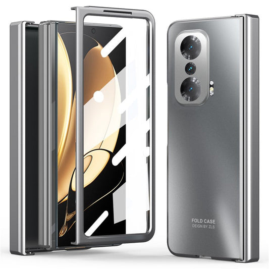 Fall-proof Phone Case for Honor Magic V Hard PC Protective Phone Shell Cover with Screen Film - Silver