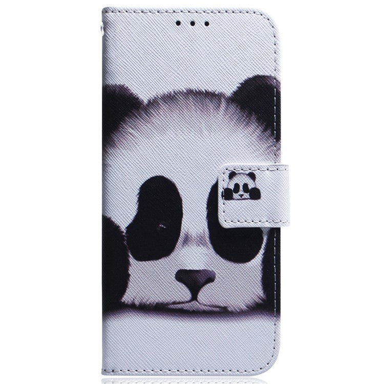 For Samsung Galaxy M14 5G Wallet Stand Pattern Printing Phone Case PU Leather Shockproof Cover Shell - Panda