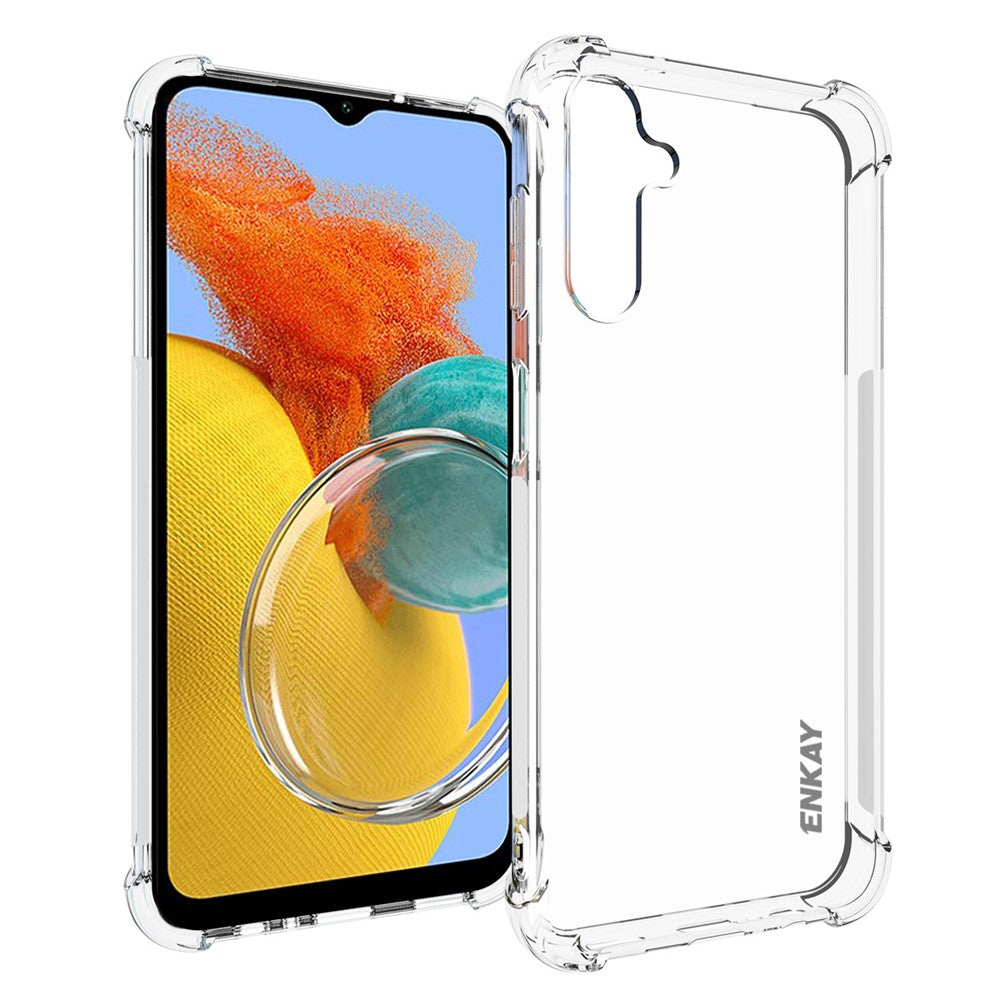 ENKAY HAT PRINCE For Samsung Galaxy M14 5G Anti-slip Strip Edge Phone Case Soft TPU HD Clear Phone Cover