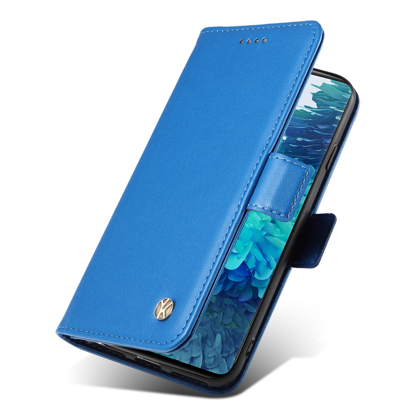 YIKATU YK-003 Wallet Case for Samsung Galaxy S20 FE / S20 FE 5G / S20 FE 2022 / S20 Lite , PU Leather Stand Magnetic Phone Cover - Sky Blue
