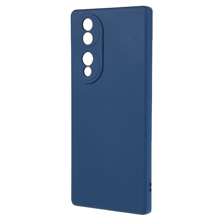 For Honor 70 5G Candy Color Fiber Lining Rubberized TPU Case Anti-drop Phone Cover - Sapphire
