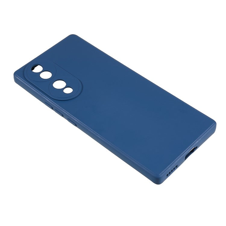 For Honor 70 5G Candy Color Fiber Lining Rubberized TPU Case Anti-drop Phone Cover - Sapphire