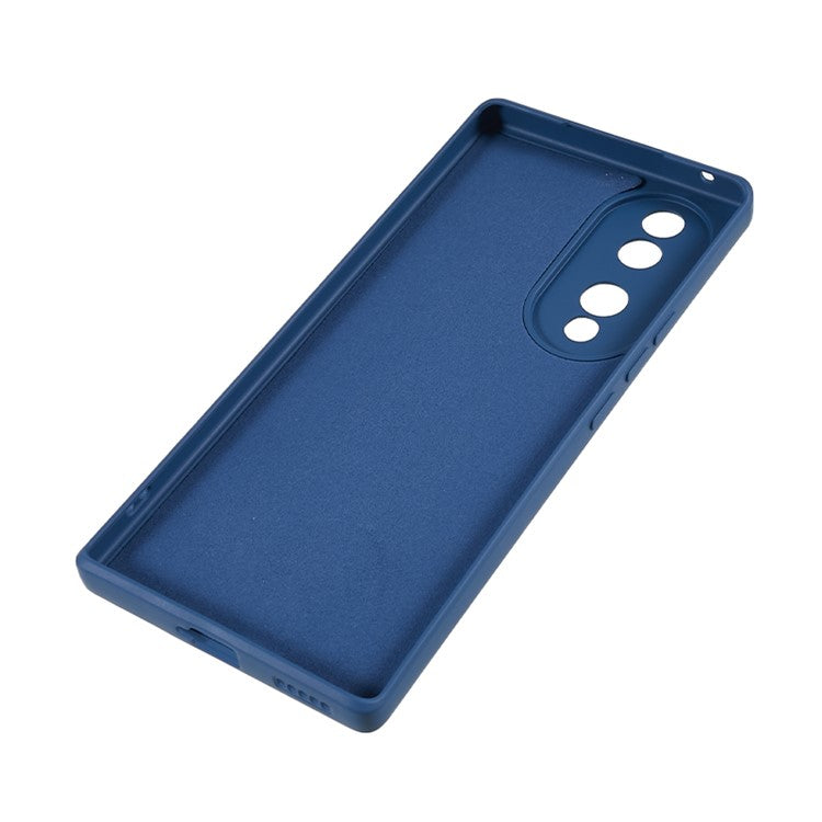 For Honor 70 5G Candy Color Fiber Lining Rubberized TPU Case Anti-drop Phone Cover - Sapphire