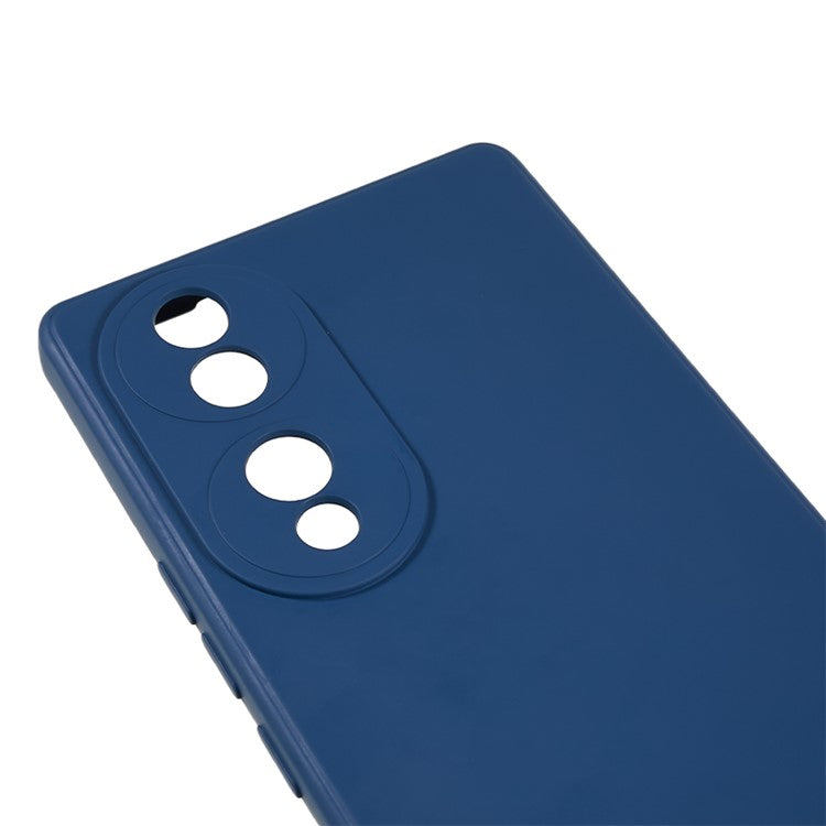 For Honor 70 5G Candy Color Fiber Lining Rubberized TPU Case Anti-drop Phone Cover - Sapphire