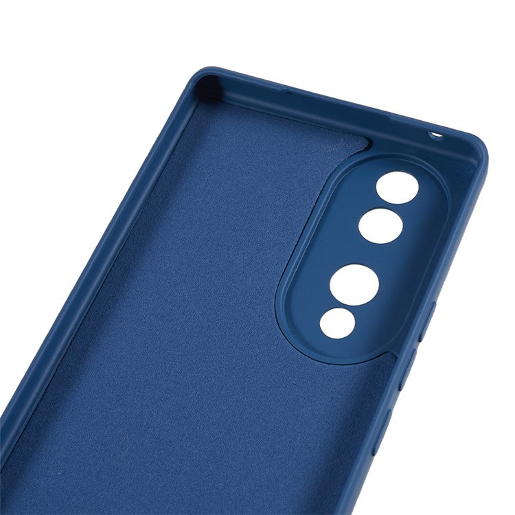 For Honor 70 5G Candy Color Fiber Lining Rubberized TPU Case Anti-drop Phone Cover - Sapphire