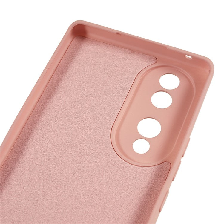 For Honor 70 5G Candy Color Fiber Lining Rubberized TPU Case Anti-drop Phone Cover - Pink