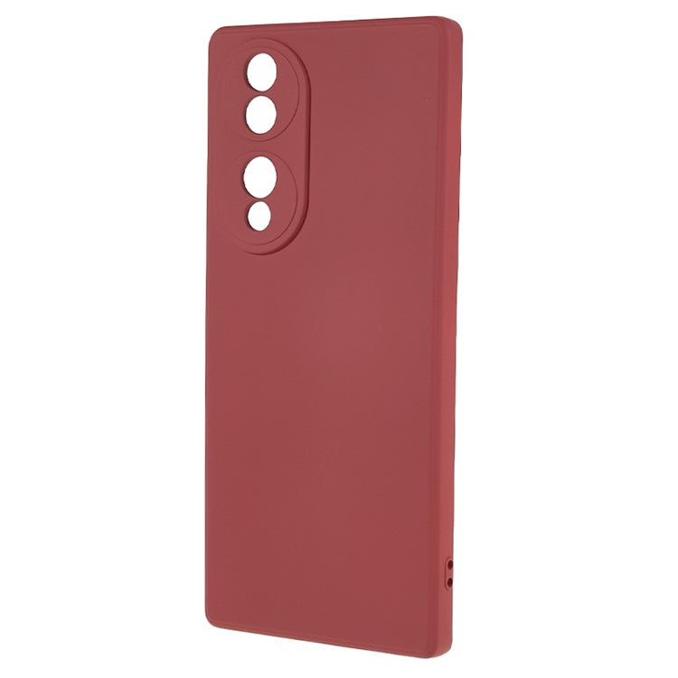 For Honor 70 5G Candy Color Fiber Lining Rubberized TPU Case Anti-drop Phone Cover - Hawthorn Red
