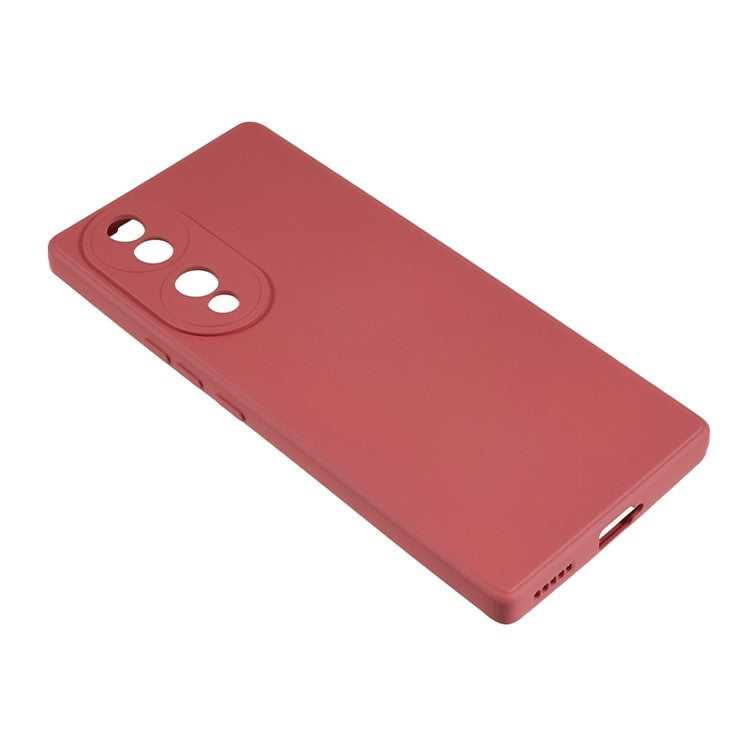 For Honor 70 5G Candy Color Fiber Lining Rubberized TPU Case Anti-drop Phone Cover - Hawthorn Red