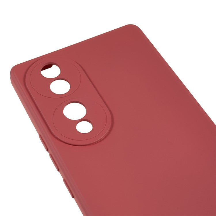 For Honor 70 5G Candy Color Fiber Lining Rubberized TPU Case Anti-drop Phone Cover - Hawthorn Red