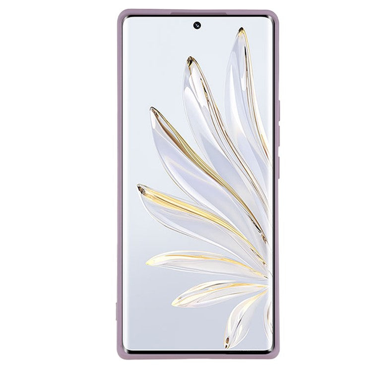 For Honor 70 5G Candy Color Fiber Lining Rubberized TPU Case Anti-drop Phone Cover - Light Purple