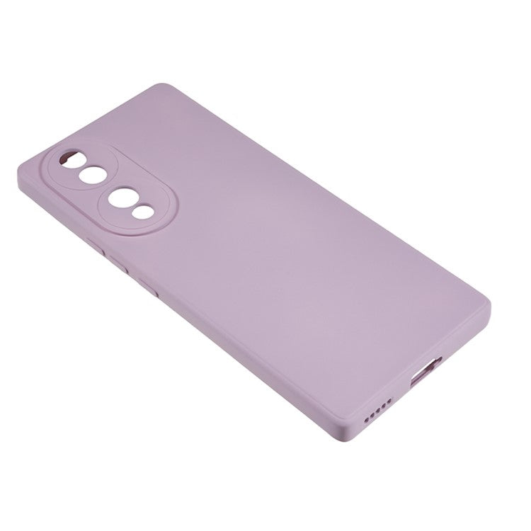 For Honor 70 5G Candy Color Fiber Lining Rubberized TPU Case Anti-drop Phone Cover - Light Purple