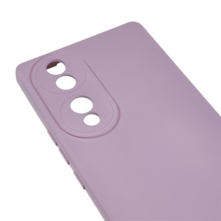 For Honor 70 5G Candy Color Fiber Lining Rubberized TPU Case Anti-drop Phone Cover - Light Purple