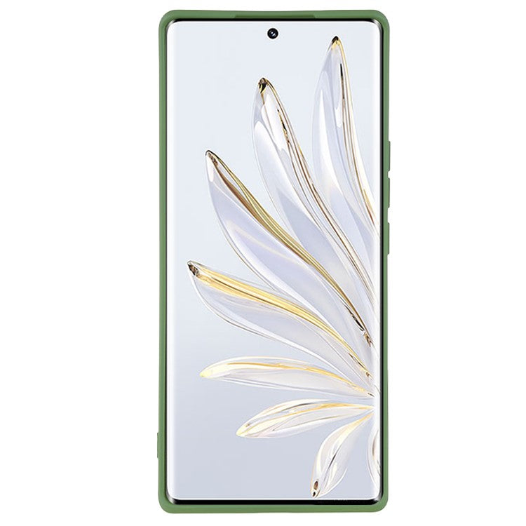 For Honor 70 5G Candy Color Fiber Lining Rubberized TPU Case Anti-drop Phone Cover - Bean Green