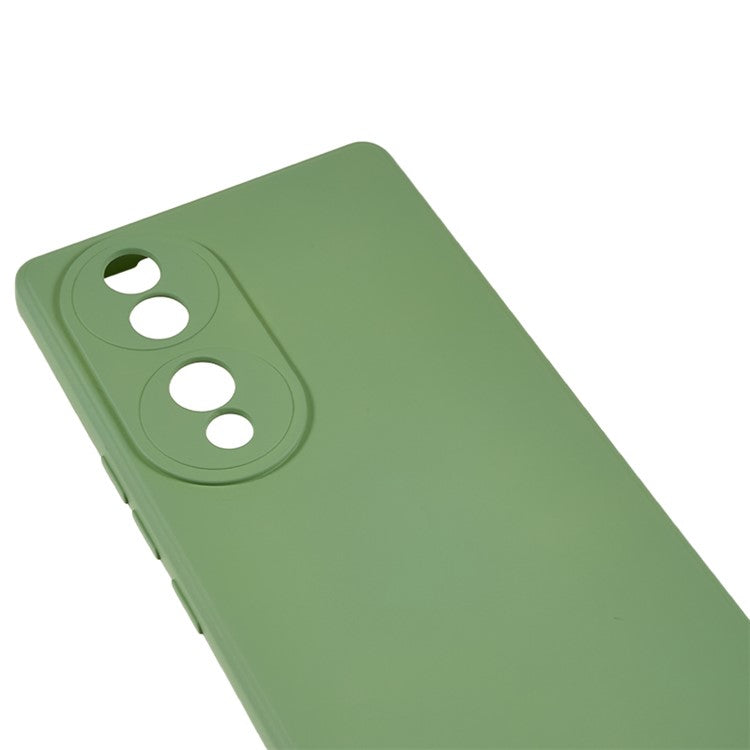 For Honor 70 5G Candy Color Fiber Lining Rubberized TPU Case Anti-drop Phone Cover - Bean Green