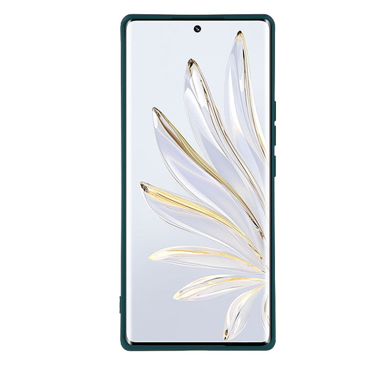 For Honor 70 5G Candy Color Fiber Lining Rubberized TPU Case Anti-drop Phone Cover - Army Green