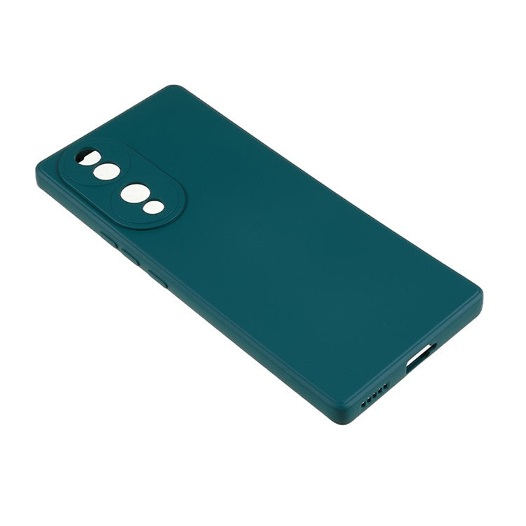 For Honor 70 5G Candy Color Fiber Lining Rubberized TPU Case Anti-drop Phone Cover - Army Green