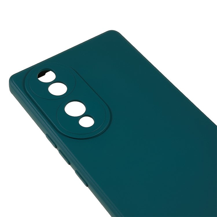 For Honor 70 5G Candy Color Fiber Lining Rubberized TPU Case Anti-drop Phone Cover - Army Green