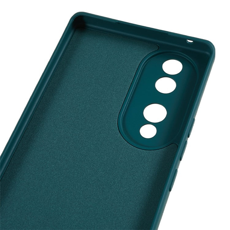 For Honor 70 5G Candy Color Fiber Lining Rubberized TPU Case Anti-drop Phone Cover - Army Green