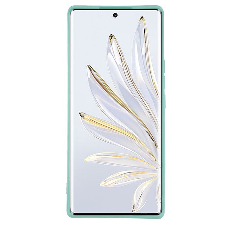 For Honor 70 5G Candy Color Fiber Lining Rubberized TPU Case Anti-drop Phone Cover - Light Green