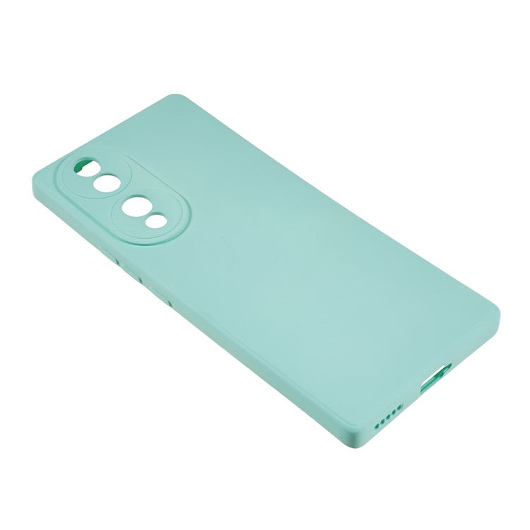 For Honor 70 5G Candy Color Fiber Lining Rubberized TPU Case Anti-drop Phone Cover - Light Green