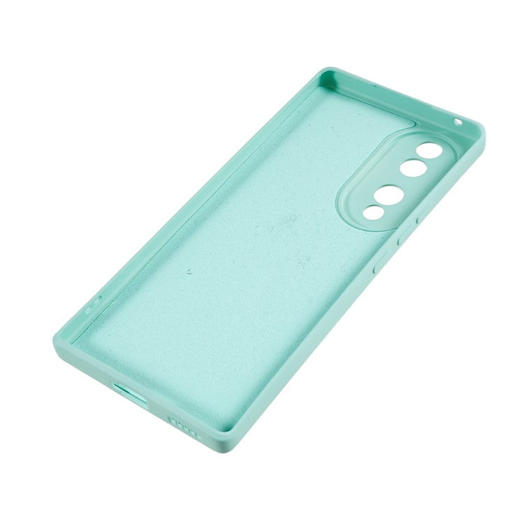 For Honor 70 5G Candy Color Fiber Lining Rubberized TPU Case Anti-drop Phone Cover - Light Green